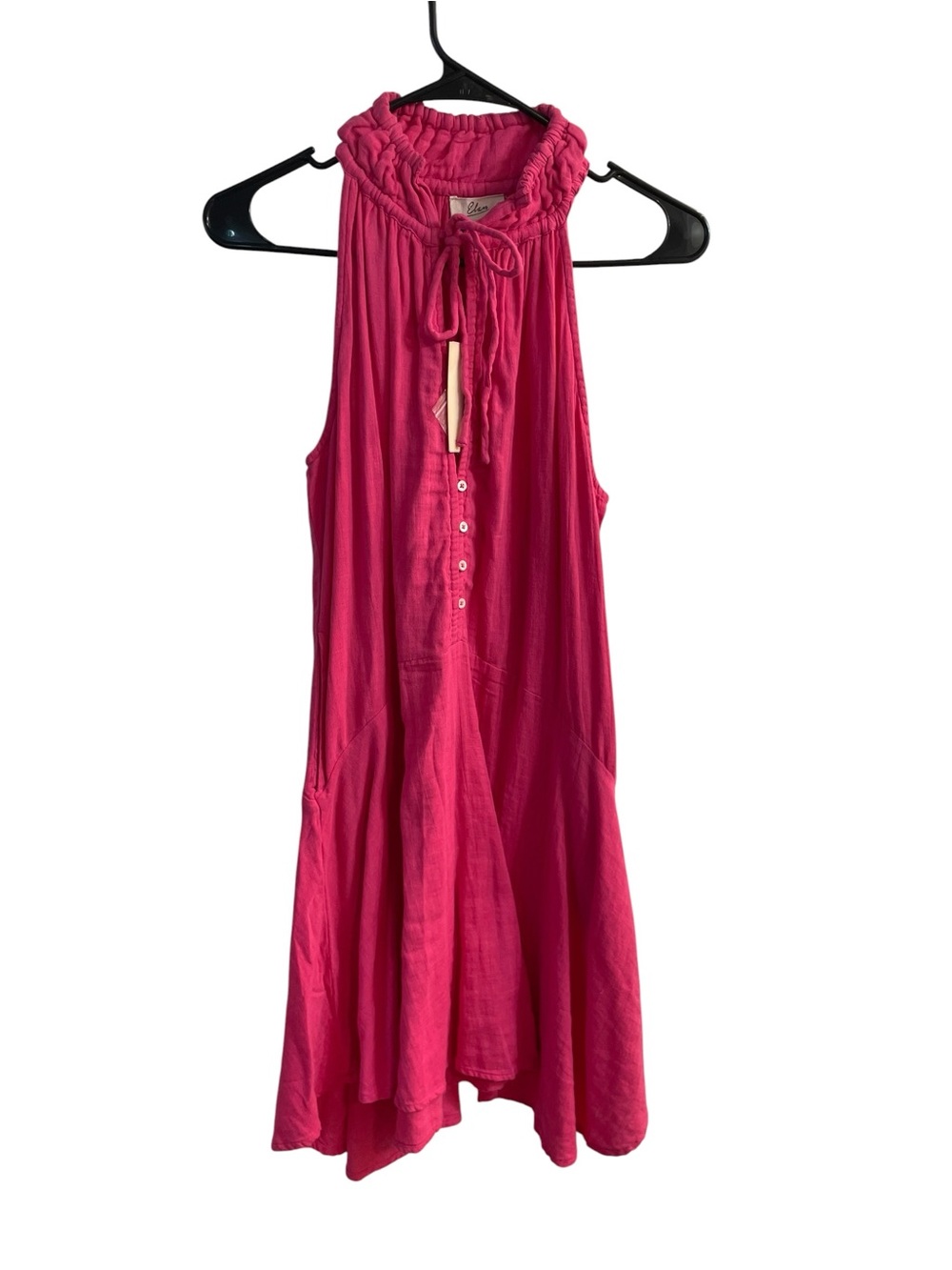 Elan Pink Sleeveless Midi Dress NWT Boho Pockets High Low Hem Medium